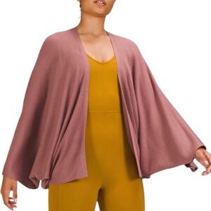Est. Large Lululemon Cashlu Knit Textured Wrap Spiced Chai Cardigan Pink Sweater